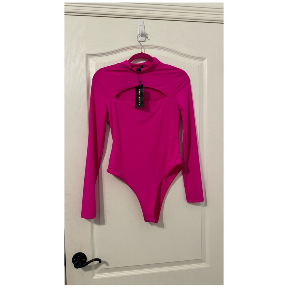 SHEIN SXY Mock Neck Cut Out Bodysuit